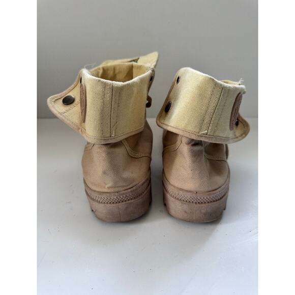 Kaiqi Casual Men’s High-Top Canvas Boots Size US 11.5–12 Beige Fold Over Combat - Picture 8 of 9